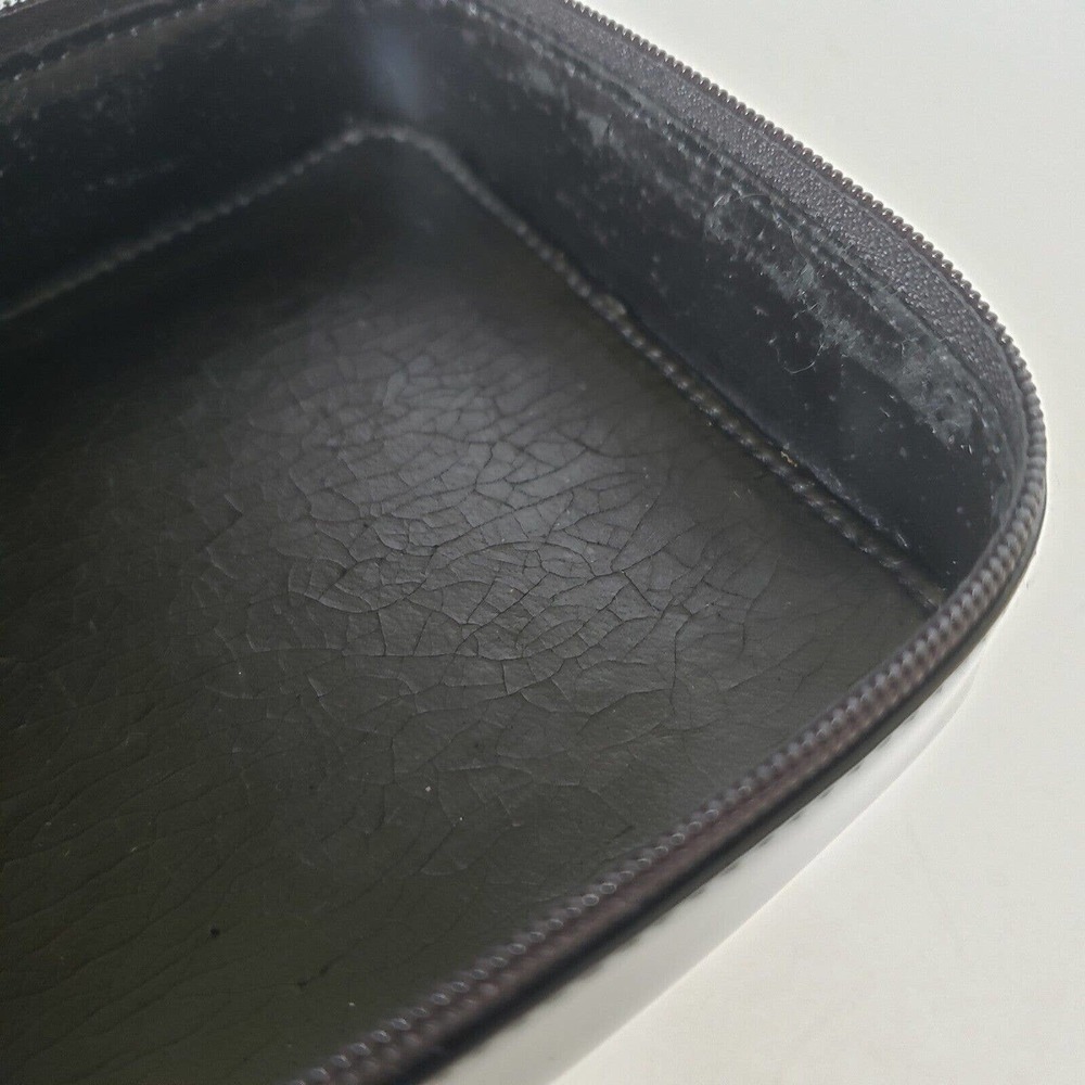 Gucci Black Smooth Leather Square Case Cosmetic Bag Pouch Zip Around 4x5" - Picture 11 of 11